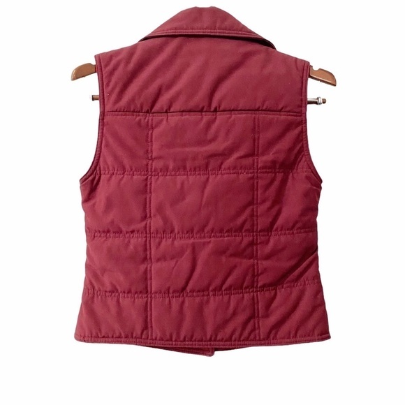 CAMP7 Maroon Thinsulate Snap Button Vest Pockets Unisex Youth Size 10 Casual - Picture 2 of 8